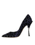 Dolce & Gabbana Violet Leopard Lurex High Heels Pumps Shoes